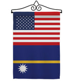 Nauru US Friendship - Nationality Flags of the World Vertical Impressions Decorative Flags HG140460 Made In USA