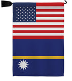 Nauru US Friendship - Nationality Flags of the World Vertical Impressions Decorative Flags HG140460 Made In USA