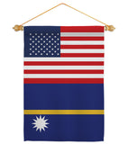 Nauru US Friendship - Nationality Flags of the World Vertical Impressions Decorative Flags HG140460 Made In USA