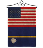 Nauru US Friendship - Nationality Flags of the World Vertical Impressions Decorative Flags HG140460 Made In USA
