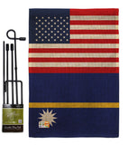 Nauru US Friendship - Nationality Flags of the World Vertical Impressions Decorative Flags HG140460 Made In USA