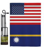 Nauru US Friendship - Nationality Flags of the World Vertical Impressions Decorative Flags HG140460 Made In USA