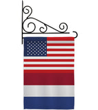 Netherlands US Friendship - Nationality Flags of the World Vertical Impressions Decorative Flags HG140463 Made In USA