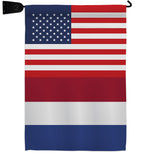 Netherlands US Friendship - Nationality Flags of the World Vertical Impressions Decorative Flags HG140463 Made In USA