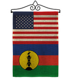 New Caledonia US Friendship - Nationality Flags of the World Vertical Impressions Decorative Flags HG140464 Made In USA