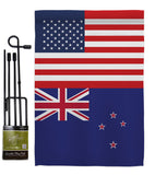 New Zealand US Friendship - Nationality Flags of the World Vertical Impressions Decorative Flags HG140465 Made In USA