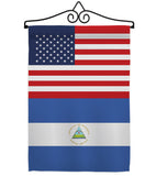 Nicaragua US Friendship - Nationality Flags of the World Vertical Impressions Decorative Flags HG140466 Made In USA