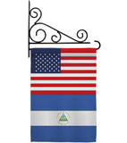 Nicaragua US Friendship - Nationality Flags of the World Vertical Impressions Decorative Flags HG140466 Made In USA