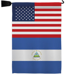 Nicaragua US Friendship - Nationality Flags of the World Vertical Impressions Decorative Flags HG140466 Made In USA