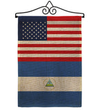 Nicaragua US Friendship - Nationality Flags of the World Vertical Impressions Decorative Flags HG140466 Made In USA