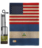 Nicaragua US Friendship - Nationality Flags of the World Vertical Impressions Decorative Flags HG140466 Made In USA