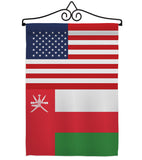 Oman US Friendship - Nationality Flags of the World Vertical Impressions Decorative Flags HG140474 Made In USA