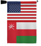 Oman US Friendship - Nationality Flags of the World Vertical Impressions Decorative Flags HG140474 Made In USA