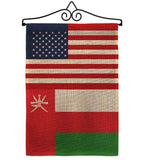 Oman US Friendship - Nationality Flags of the World Vertical Impressions Decorative Flags HG140474 Made In USA