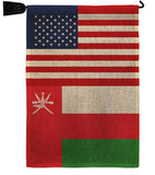 Oman US Friendship - Nationality Flags of the World Vertical Impressions Decorative Flags HG140474 Made In USA