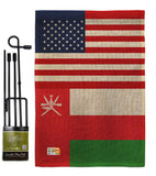 Oman US Friendship - Nationality Flags of the World Vertical Impressions Decorative Flags HG140474 Made In USA