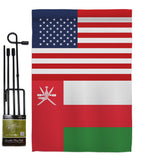 Oman US Friendship - Nationality Flags of the World Vertical Impressions Decorative Flags HG140474 Made In USA