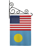 Palau US Friendship - Nationality Flags of the World Vertical Impressions Decorative Flags HG140477 Made In USA