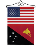 Papua New Guinea US Friendship - Nationality Flags of the World Vertical Impressions Decorative Flags HG140480 Made In USA