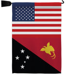 Papua New Guinea US Friendship - Nationality Flags of the World Vertical Impressions Decorative Flags HG140480 Made In USA