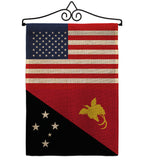 Papua New Guinea US Friendship - Nationality Flags of the World Vertical Impressions Decorative Flags HG140480 Made In USA