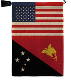 Papua New Guinea US Friendship - Nationality Flags of the World Vertical Impressions Decorative Flags HG140480 Made In USA