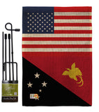 Papua New Guinea US Friendship - Nationality Flags of the World Vertical Impressions Decorative Flags HG140480 Made In USA