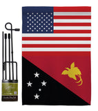 Papua New Guinea US Friendship - Nationality Flags of the World Vertical Impressions Decorative Flags HG140480 Made In USA