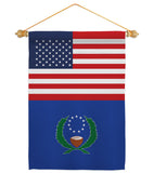 Pohnpei US Friendship - Nationality Flags of the World Vertical Impressions Decorative Flags HG140481 Made In USA