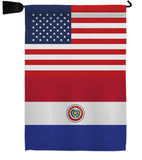 Paraguay US Friendship - Nationality Flags of the World Vertical Impressions Decorative Flags HG140482 Made In USA