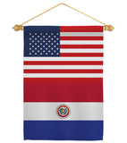 Paraguay US Friendship - Nationality Flags of the World Vertical Impressions Decorative Flags HG140482 Made In USA