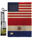 Paraguay US Friendship - Nationality Flags of the World Vertical Impressions Decorative Flags HG140482 Made In USA