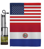 Paraguay US Friendship - Nationality Flags of the World Vertical Impressions Decorative Flags HG140482 Made In USA