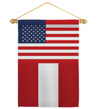 Peru US Friendship - Nationality Flags of the World Vertical Impressions Decorative Flags HG140483 Made In USA