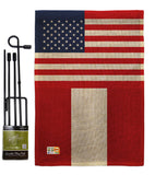 Peru US Friendship - Nationality Flags of the World Vertical Impressions Decorative Flags HG140483 Made In USA