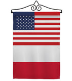 Poland US Friendship - Nationality Flags of the World Vertical Impressions Decorative Flags HG140486 Made In USA