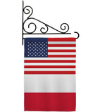 Poland US Friendship - Nationality Flags of the World Vertical Impressions Decorative Flags HG140486 Made In USA