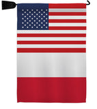 Poland US Friendship - Nationality Flags of the World Vertical Impressions Decorative Flags HG140486 Made In USA