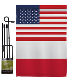 Poland US Friendship - Nationality Flags of the World Vertical Impressions Decorative Flags HG140486 Made In USA