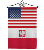 Poland w/Eagle US Friendship - Nationality Flags of the World Vertical Impressions Decorative Flags HG140487 Made In USA