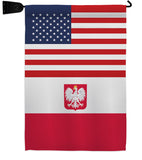 Poland w/Eagle US Friendship - Nationality Flags of the World Vertical Impressions Decorative Flags HG140487 Made In USA