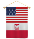 Poland w/Eagle US Friendship - Nationality Flags of the World Vertical Impressions Decorative Flags HG140487 Made In USA