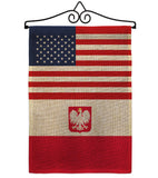 Poland w/Eagle US Friendship - Nationality Flags of the World Vertical Impressions Decorative Flags HG140487 Made In USA