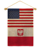 Poland w/Eagle US Friendship - Nationality Flags of the World Vertical Impressions Decorative Flags HG140487 Made In USA