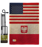 Poland w/Eagle US Friendship - Nationality Flags of the World Vertical Impressions Decorative Flags HG140487 Made In USA