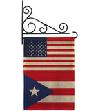 Puerto Rico US Friendship - Nationality Flags of the World Vertical Impressions Decorative Flags HG140489 Made In USA