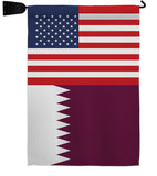 Qatar US Friendship - Nationality Flags of the World Vertical Impressions Decorative Flags HG140490 Made In USA