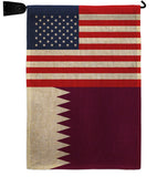 Qatar US Friendship - Nationality Flags of the World Vertical Impressions Decorative Flags HG140490 Made In USA