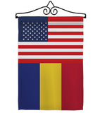 Romania US Friendship - Nationality Flags of the World Vertical Impressions Decorative Flags HG140491 Made In USA