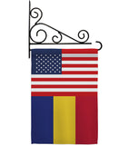 Romania US Friendship - Nationality Flags of the World Vertical Impressions Decorative Flags HG140491 Made In USA